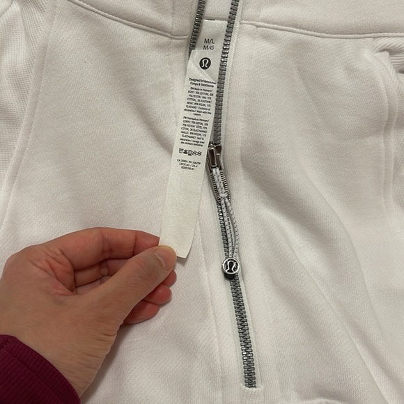 Lululemon scuba oversized funnel neck half-zip NWT Sz m/l in white - Picture 7 of 8